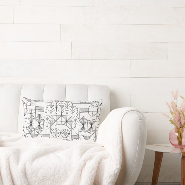 Art Deco Symmetry Linjer Dekorativ kudde (Soffa)