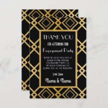 Art Deco Tack Förlovningsbröllopskort