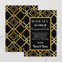 Art Deco Tack Kort För Bröllop Och Förlovning