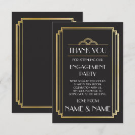 Art Deco Tack Kort Förlovning Bröllopskort