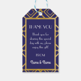 Art Deco - tack Märkrna Guld Märkre Bröllop Presentetikett