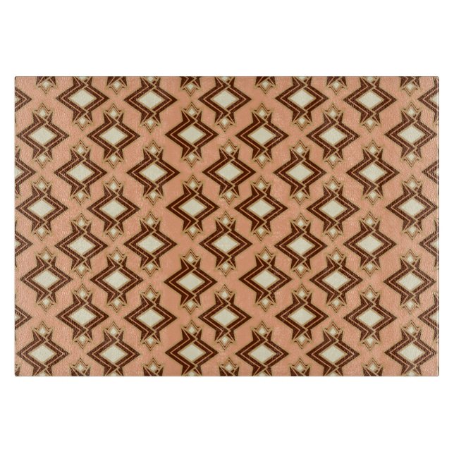 Art Deco Tapet Mönster, Coral och Brown (Framsidan)