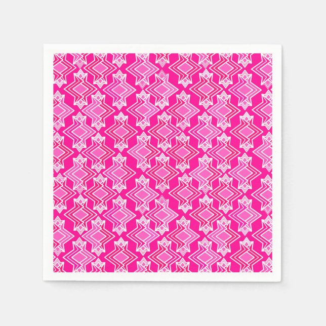 Art Deco Tapet Mönster, Fuchsia Rosa Pappersservett (Framsidan)