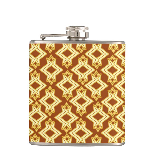Art Deco Tapet Mönster, Golden Brown Fickplunta (Framsidan)