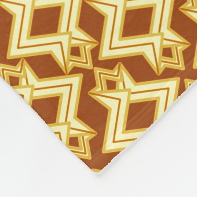 Art Deco Tapet Mönster, Golden Brown Fleecefilt (Hörn)