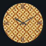 Art Deco Tapet Mönster, Golden Brown Stor Klocka<br><div class="desc">Art Deco geometric tapet mönster i ljusbeige och guld på en djupare gulbrun bakgrund</div>