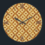 Art Deco Tapet Mönster, Golden Brown Stor Klocka<br><div class="desc">Art Deco geometric tapet mönster i ljusbeige och guld på en djupare gulbrun bakgrund</div>