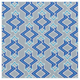 Art Deco Tapet Mönster, Grått/Grått och Blue Tyg