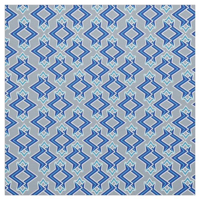 Art Deco Tapet Mönster, Grått/Grått och Blue Tyg (Provkarta)