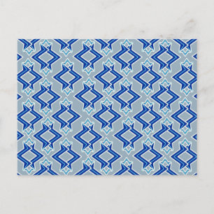Art Deco Tapet Mönster, Grått/Grått och Blue Vykort