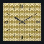 Art Deco tapet mönster - guld och vitt Fyrkantig Klocka<br><div class="desc">En vintage,  Art Deco tapet / mönster i sidled - skuggor av guld med vit bakgrund på en solid mörk guld</div>