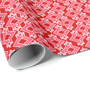 Art Deco Tapet Mönster, Mörk Red och Rosa Presentpapper