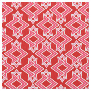 Art Deco Tapet Mönster, Mörk Red och Rosa Tyg