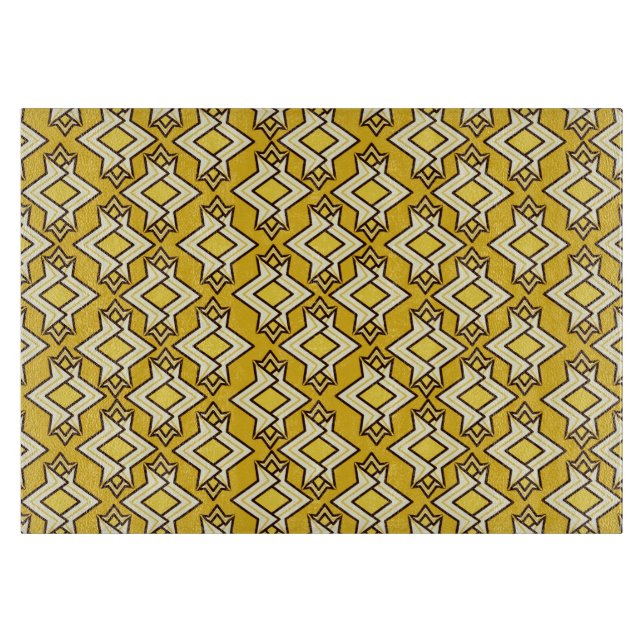Art Deco Tapet Mönster, Mustard Guld (Framsidan)
