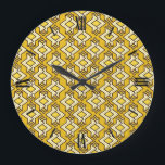Art Deco Tapet Mönster, Mustard Guld Stor Klocka<br><div class="desc">Art Deco geometric tapet mönster i kräm,  svart och guld på djupsenap med bakgrunden guld/gult</div>