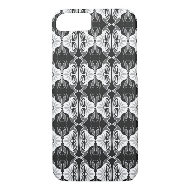 Art Deco tapet mönster - svartvitt Case-Mate iPhone Skal (Baksida)