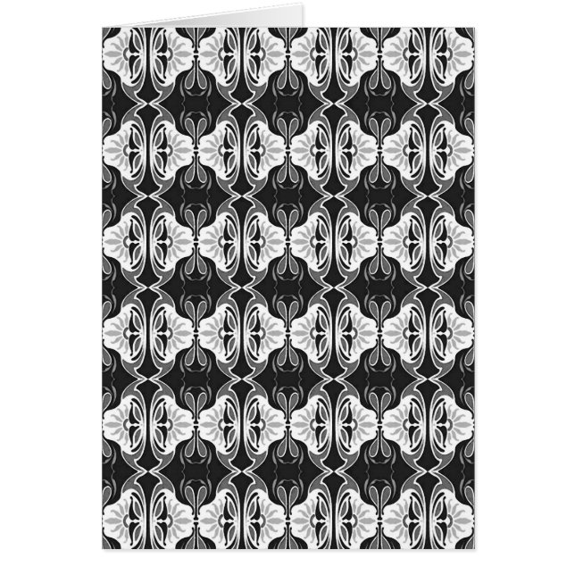 Art Deco tapet mönster - svartvitt OBS Kort (Framsidan)
