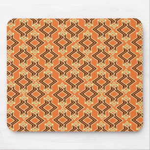 Art Deco Tapet, Mönster, Terracotta och Rust Musmatta