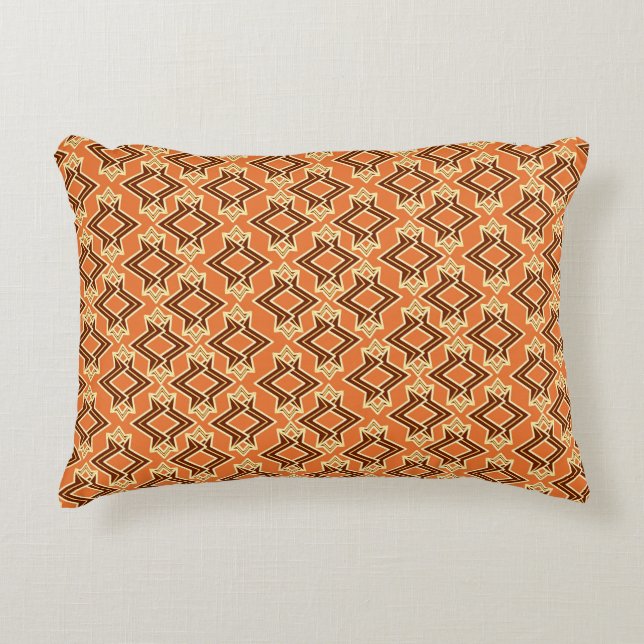 Art Deco Tapet Mönster, Terracotta/Rust Prydnadskudde (Framsidan)