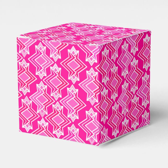 Art Deco Tapetmönster, Fuchsia Rosa Presentaskar (Framsidan Sidan)