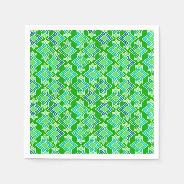 Art Deco tapetmönster, jade grön Pappersservett (Framsidan)