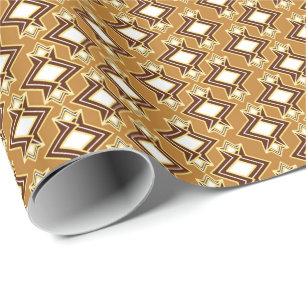 Art Deco Tapetmönster, Tan och Brun Presentpapper