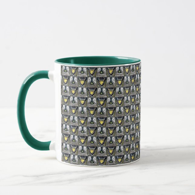 Art Deco Tåraformad Abstrakt Geometrisk Mönster 13 Mugg (Vänster)