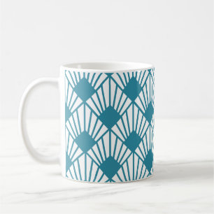 Art Deco Teal Fläkt Kaffemugg