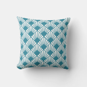 Art Deco Teal Fläkt Kudde