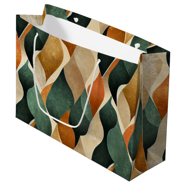 Art Deco Teal & Gold Geometric Pattern (4) (Framsidan Vinklad)