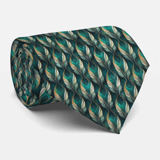 Art Deco Teal & Gold Geometric Pattern (7) Slips (Rullad)