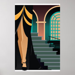 Art Deco-teckning Poster 1c