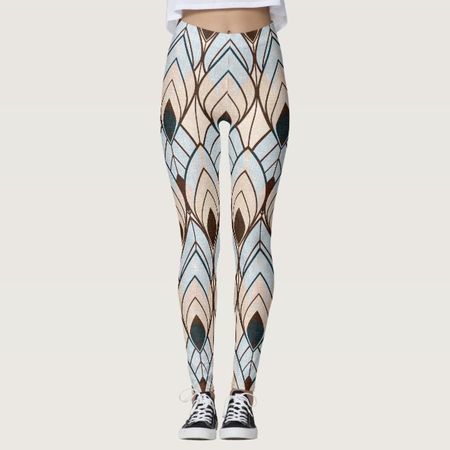 Art Deco: Texturerat sömlöst ornament. Leggings (Framsida)