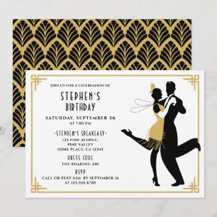 Art Deco/The Great Gatsby/Det glada 1920-talet Föd Inbjudningar