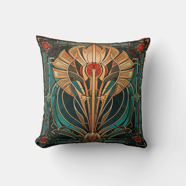 Art Deco Throw Pillow Kudde (Framsida)
