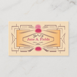 Art Deco Ticket Business Card by Elaine Leon Visitkort