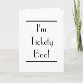 Art Deco Tickety Boo Typography Kort