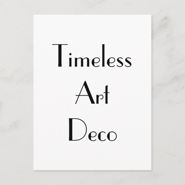 Art Deco Tidlös Typografi Vykort (Framsida)