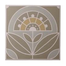 Art Deco Tile-Blommigt (evergreen dimme)