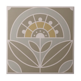 Art Deco Tile-Blommigt (evergreen dimme) Kakelplatta