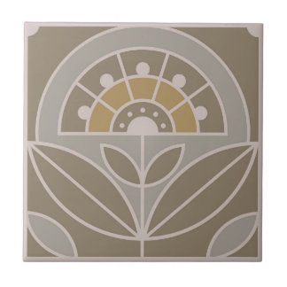 Art Deco Tile-Blommigt (evergreen dimme) Kakelplatta