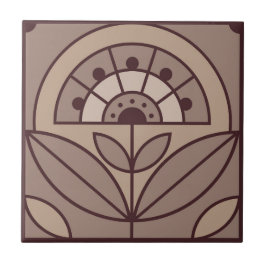 Art Deco Tile-Blommigt (mandelfrost) Kakelplatta
