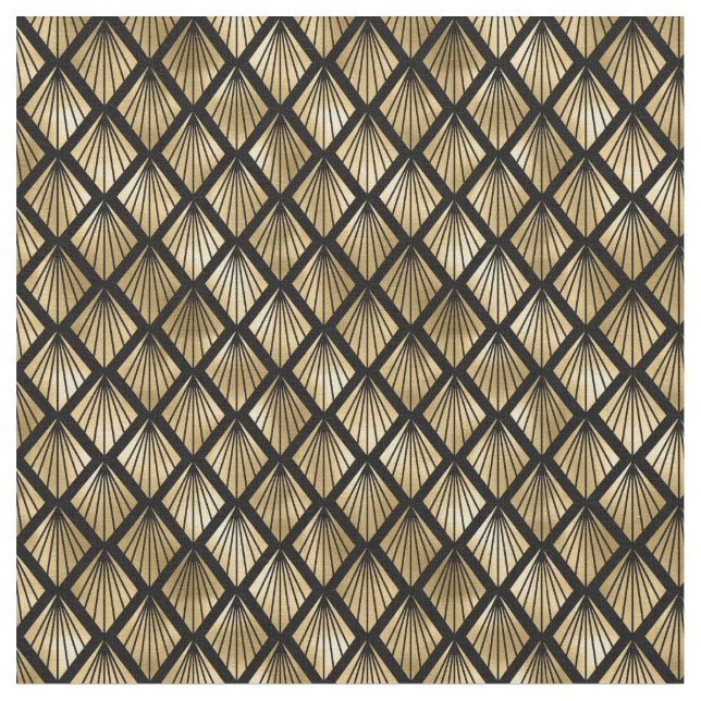 art deco tiled mönster Fabric Tyg (Närbild)