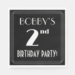 Art Deco titta på andra födelsedagen Party med ege Pappersservett