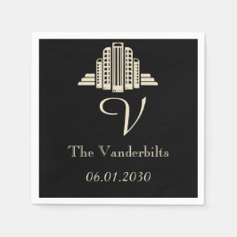 Art Deco Torn Ray Bröllop Pappersservett