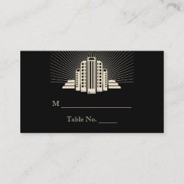Art Deco Torn Ray Bröllop Place Card Placeringskort