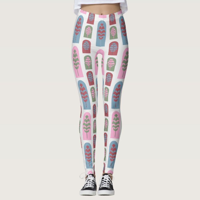 Art Deco Träd Leggings (Framsida)