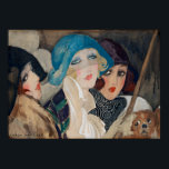 Art Deco Tre kvinnor under paraplyer Poster<br><div class="desc">Datum:1920. Tre kvinnor under paraplyet av den danska konstnären Gerda Wegener. Vattenfärg. Stil: Art nouveau (modern),  Art Deco.</div>