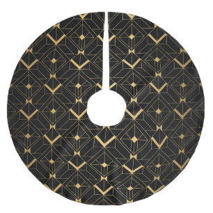 Art Deco Triangle: Luxury Mönster. Julgransmatta Borstad Polyester
