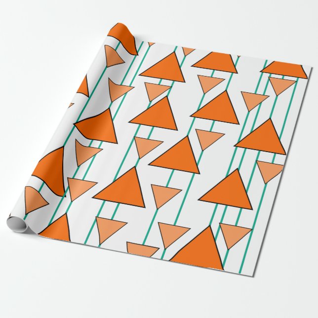 Art Deco Triangles Presentpapper (Utrullad)